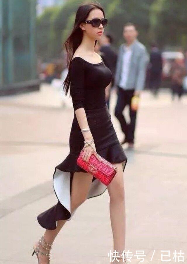  美女|街拍美女个性气质显眼，身姿丰腴女性这么穿很有魅力