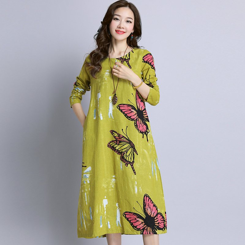 别傻傻穿打底裤了!今秋流行棉麻裙+平鞋，适合45-60岁女人