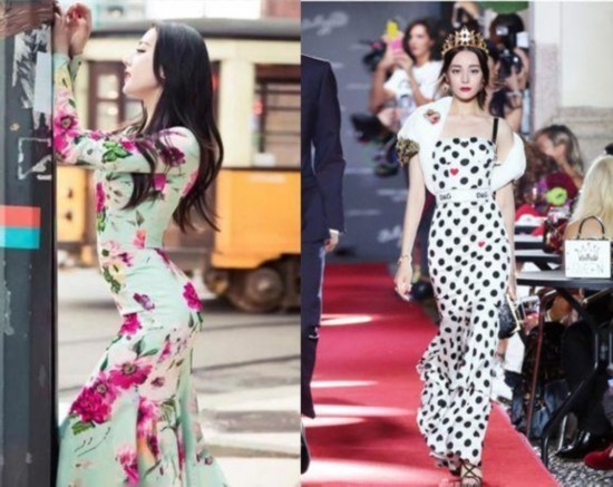 撞衫两次都输？同一条香槟裙，热巴身材好到爆，她却太瘦撑不起！