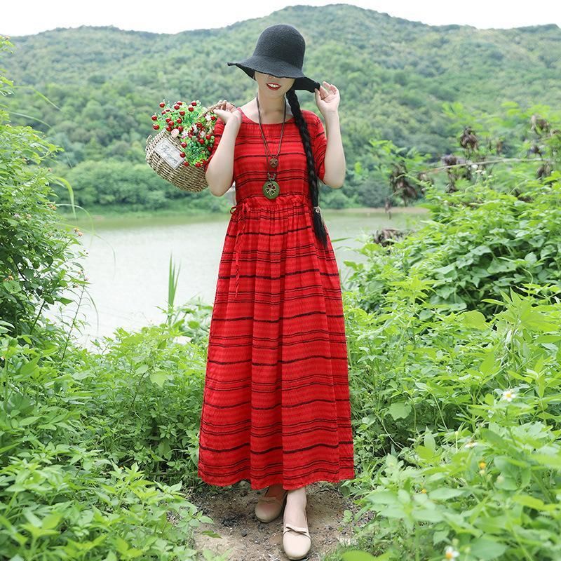 难以置信!现代女人都喜欢的棉麻裙，款款洋气显嫩，连背影都美爆