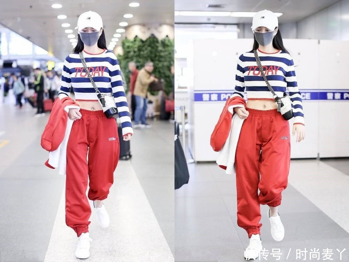 沈梦辰穿露脐T恤，特意放颗钻在肚脐眼，网友：闪瞎我了！