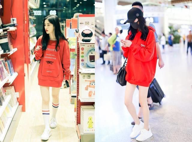 当鞠婧祎和杨幂同玩下衣失踪秀美腿，才终于明白腿长和腿细的差别