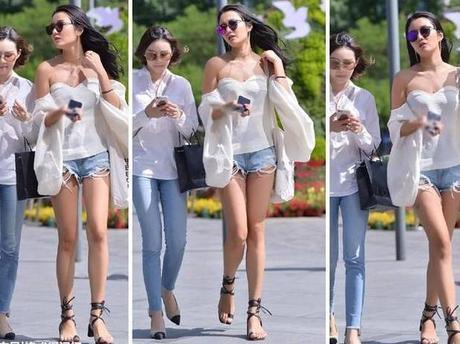 街拍：短裤美女姐姐，体态厚实饱满
