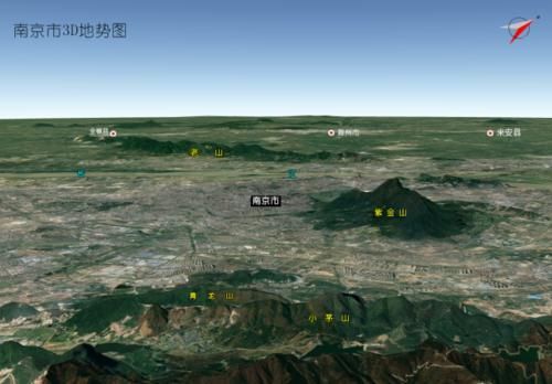  「镇江」江苏南部5市，高清3D地势图：南京、镇江、常州、无锡、
