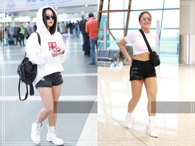 当130斤王菊和110斤何洁同穿短裤，我才知道什么是真正的肌肉腿！