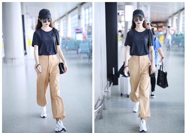 都知道唐嫣腿长，同款工装裤撞超模都不输，昆凌泫雅却嘻哈起来