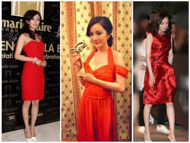 众女星同穿红裙竞美!赵薇霸气俞飞鸿温婉，反观杨幂却早早败下阵