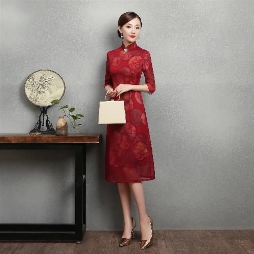 绝美！最爱那一抹红，时尚雪纺旗袍给你不一样的享受！