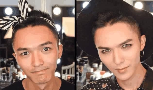 男人化妆前后对比,内心脆弱的就不要看了,女生约会请也带上卸妆水
