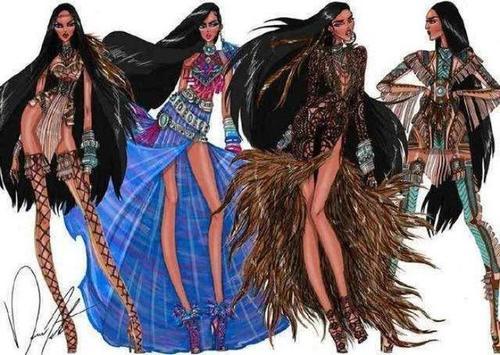 当迪士尼公主变时装模特后,宝嘉康蒂野性十足,爱洛女王范十足!