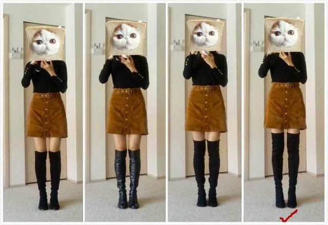 谁说过膝靴只有大长腿才能驾驭？搭配的对，你也可以腿长过2米！