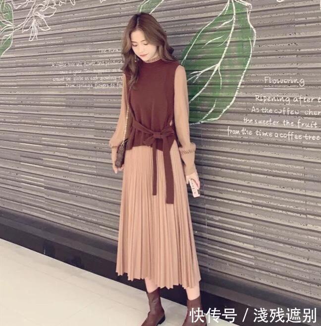  『小姐姐』早春半身裙穿搭技巧，时尚显高又显瘦，穿出韩范儿小姐姐的气质感