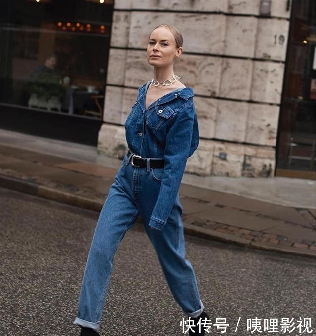 「牛仔材质」真正时髦的女人,懂得牛仔单品成套穿才高级,潮人试了都上头