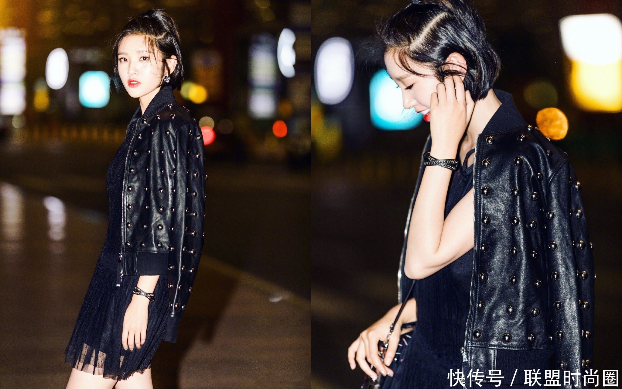 唐艺昕短裤配运动鞋，暴露了一双小粗腿，网友：张若昀喂的！