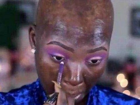 非洲女孩展示化妆神技，妆前妆后像换人