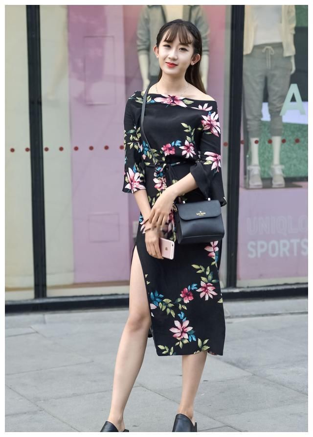 爱拍照:图1低胸一字肩,图2黄色连衣裙,图3迷人职业装!