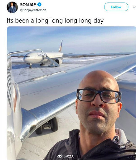 美联航客机在加机场遇机械故障 乘客低温中被困逾14小时