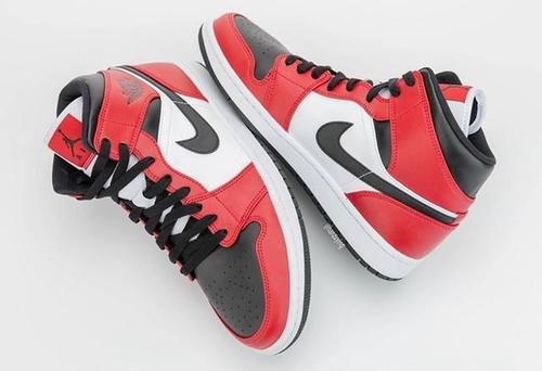  「融合」两大OG配色融合！这双黑红Air Jordan 1 Mid看来很抢手