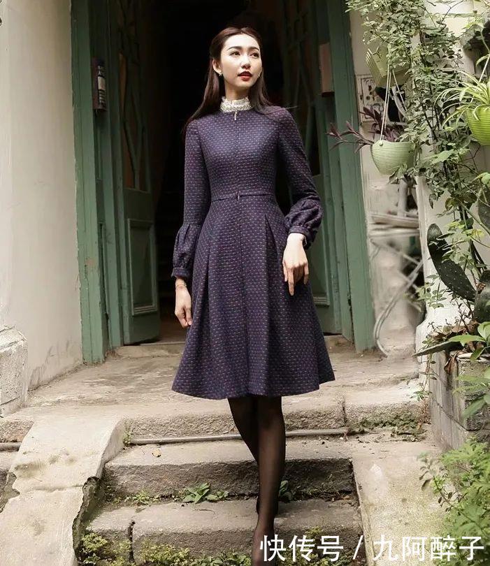  『女孩』时尚街拍：复古连衣裙，小平头女孩。
