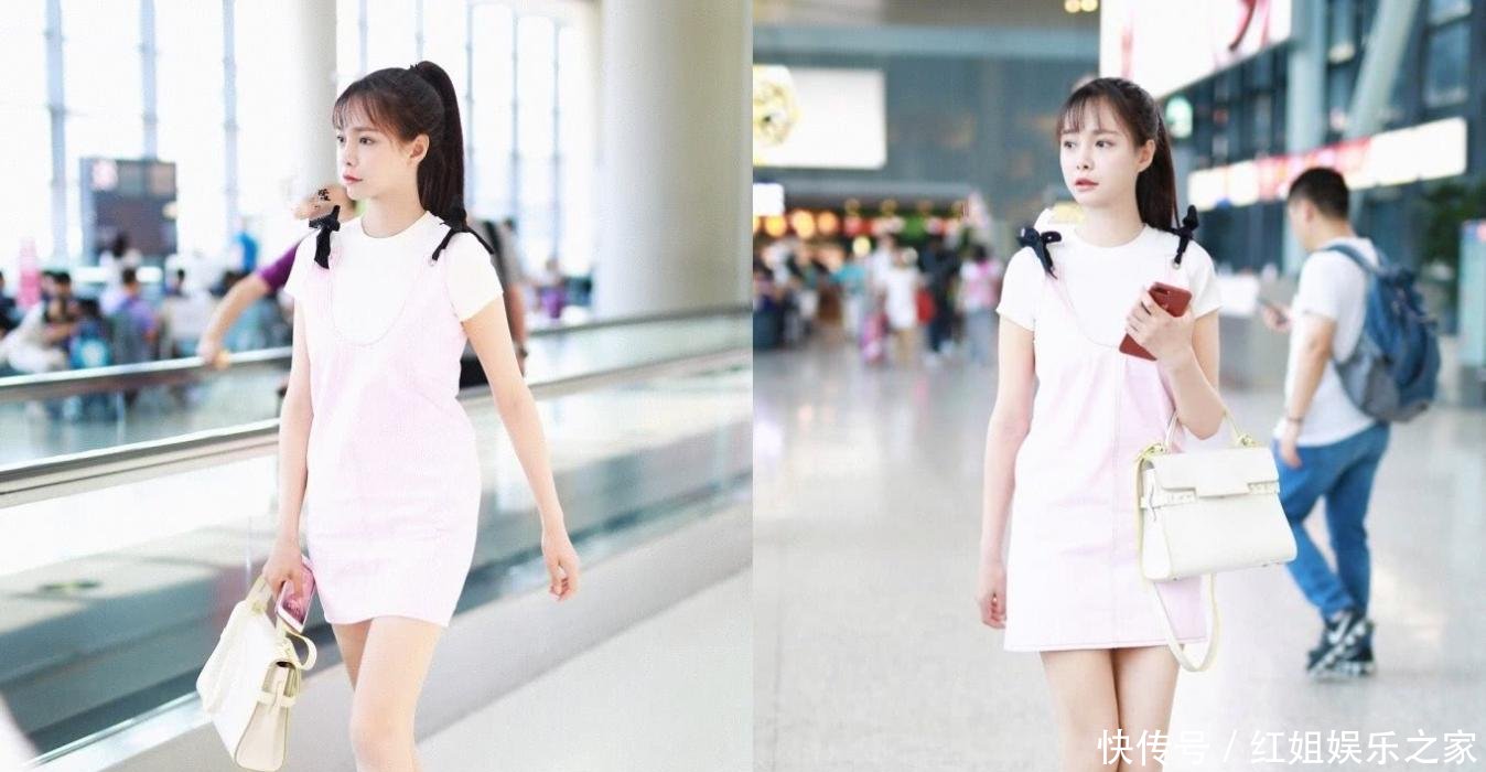 沈梦辰穿露脐装去机场, 肚脐眼的钻石很闪, 网友: 海涛送的吧?