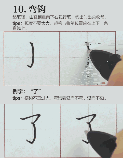  『笔画』32种硬笔楷书基本笔画，手把手教你学（动图）