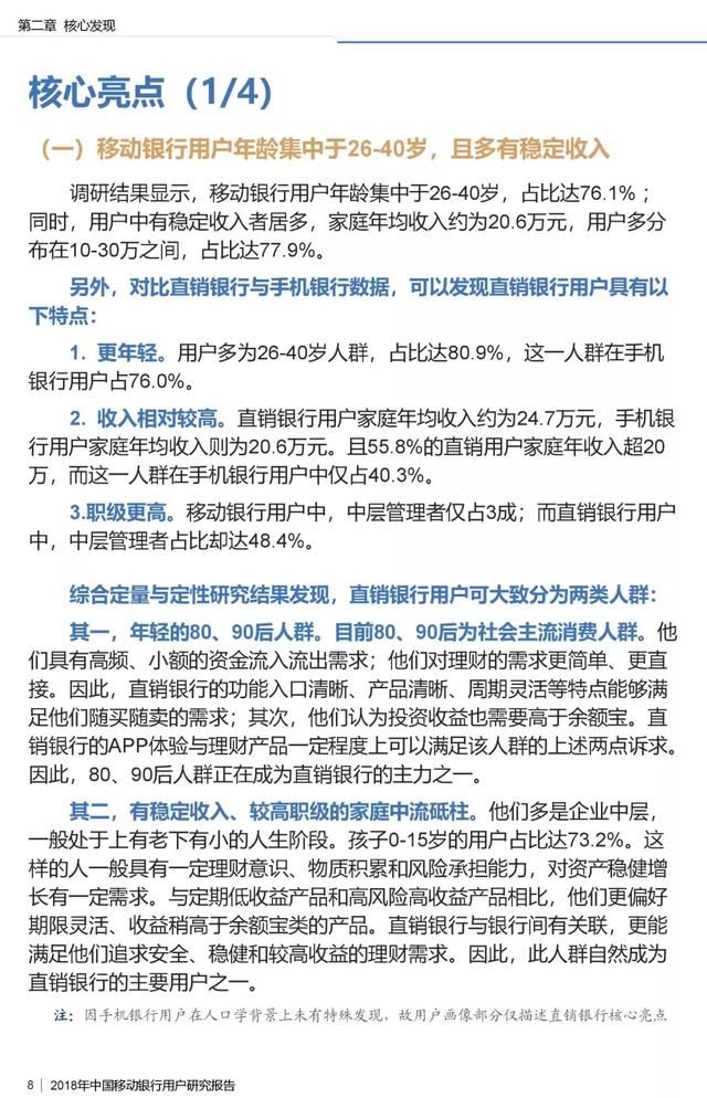 2018中国移动银行用户调研报告