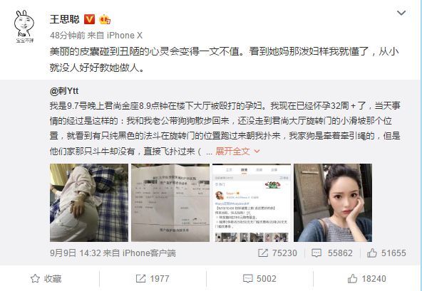 网红saya因爱犬殴打32周孕妇，王思聪犀利发文：没人好好教她做人