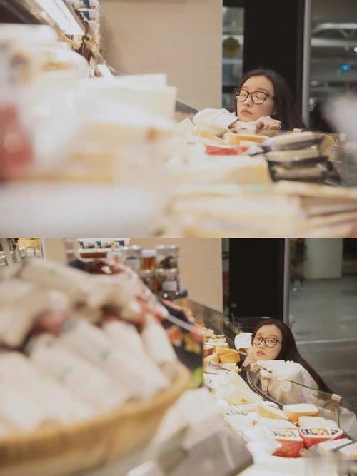 倪妮打扮随性素颜逛超市 推购物车挑零食满满少女感