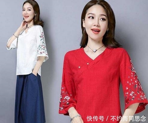 「女人」不吹,“八成”女人都喜欢棉麻衫+亚麻裤,只怪穿了棉麻衫太显嫩