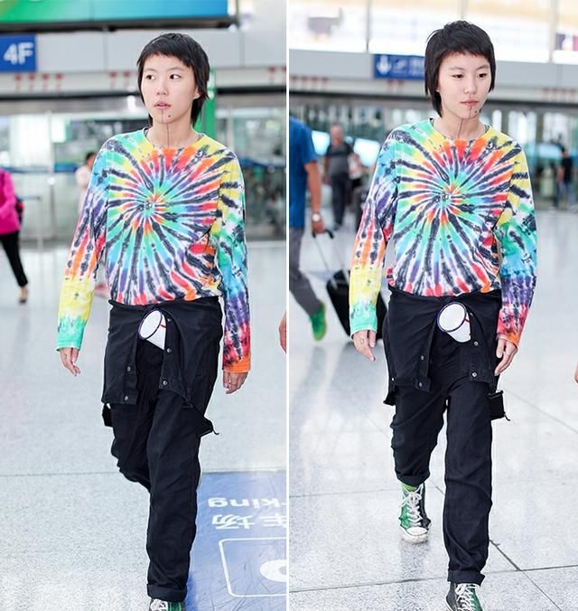 这种时尚你懂吗？窦靖童机场腰间挂水杯超个性，竟如此接地气