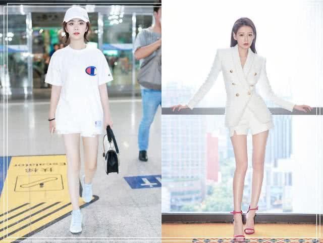 本以为穿短裤的谭松韵腿已经够细了，可是看到孙怡，我沉默了！