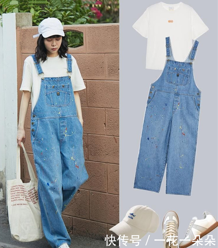 「搭配上」背带裤这样的穿搭超有范儿,青春减龄随性又休闲,妥妥的学生妹哦