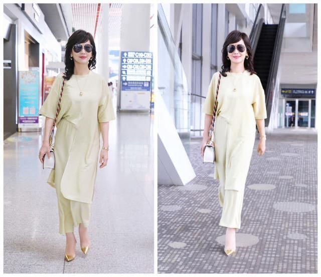 赵雅芝爱穿高跟鞋,显得很高挑,要是穿上平底鞋是啥样呢?