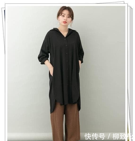  春季造型：小黑裙别乱买！黑色衬衫连衣裙才更实用，24个春季日系造型示范
