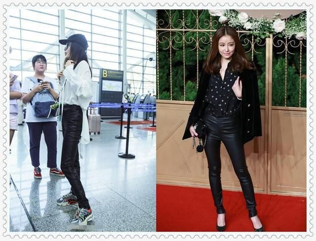 秦岚是92斤，林心如也是92斤，但同穿皮裤，身材差距竟如此之大？