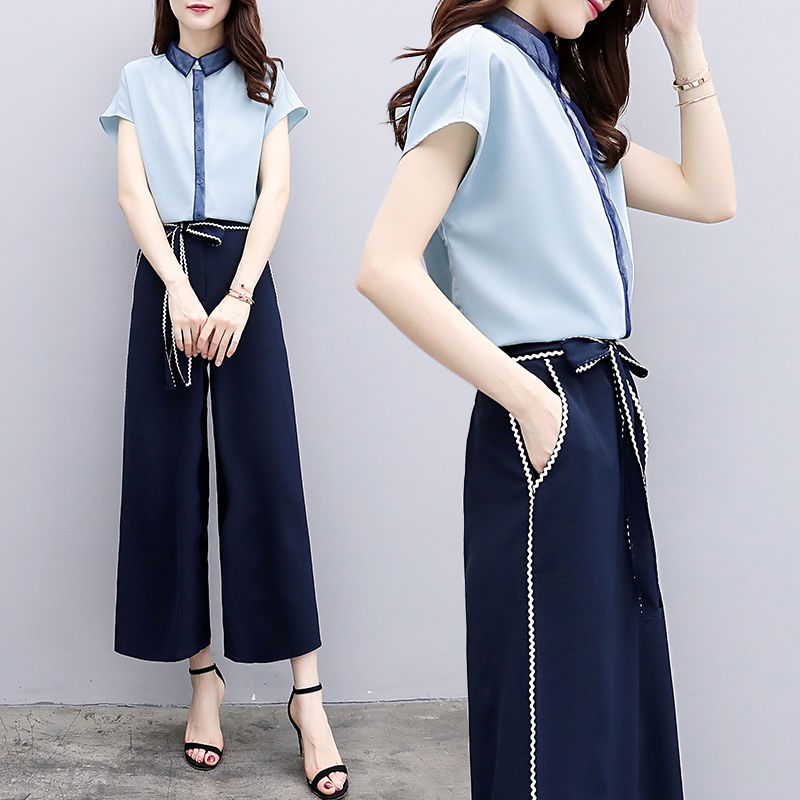 刚上架就卖疯的阔腿裤套装，比裙子方便，比短裤优雅，超美嫩