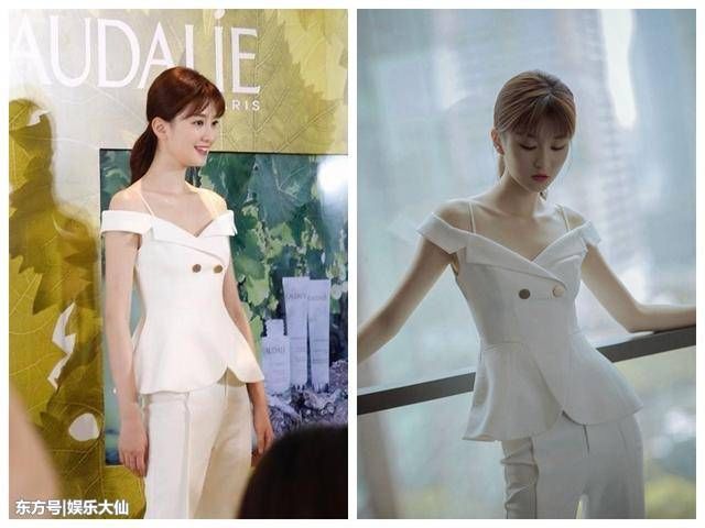 24岁乔欣真厉害，牛仔夹克里只穿抹胸，不过这腰是真的细!