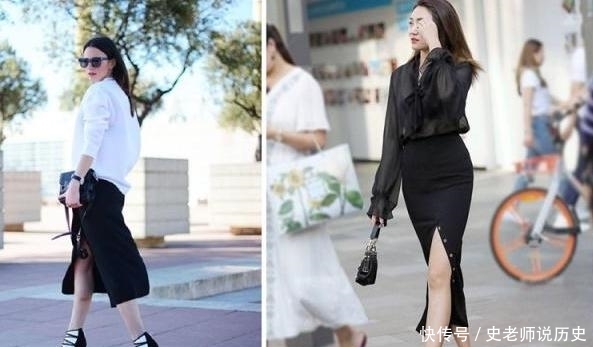  「腿部最容易显肥」白衬衫+半身裙，温柔与帅气并存，分分钟让人眼前一亮