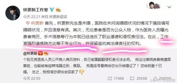 林更新医院看病信息被泄露,发微博强烈谴责,不会又是临时工吧?