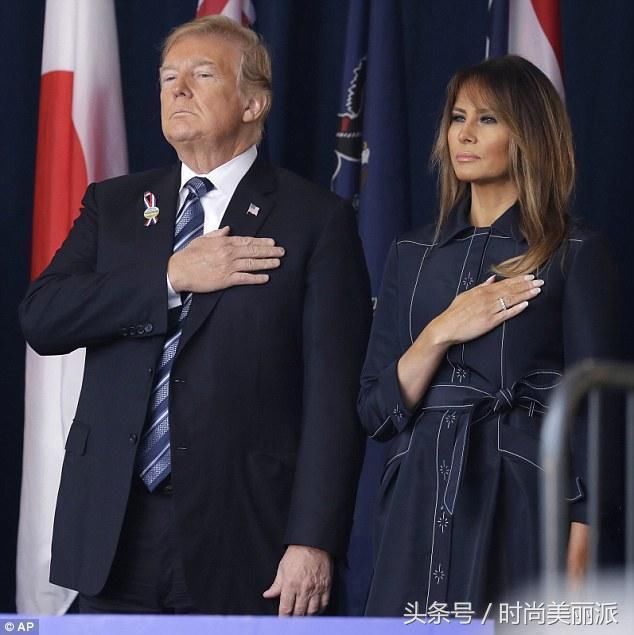 梅拉尼娅穿海军蓝陪川普纪念911，奥巴马妻子却这样穿!差距太大
