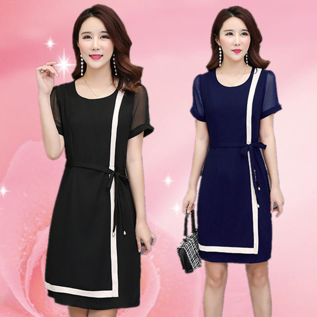 这条雪纺连衣裙真好看，老公看得都移不开眼了，很适合70后女人