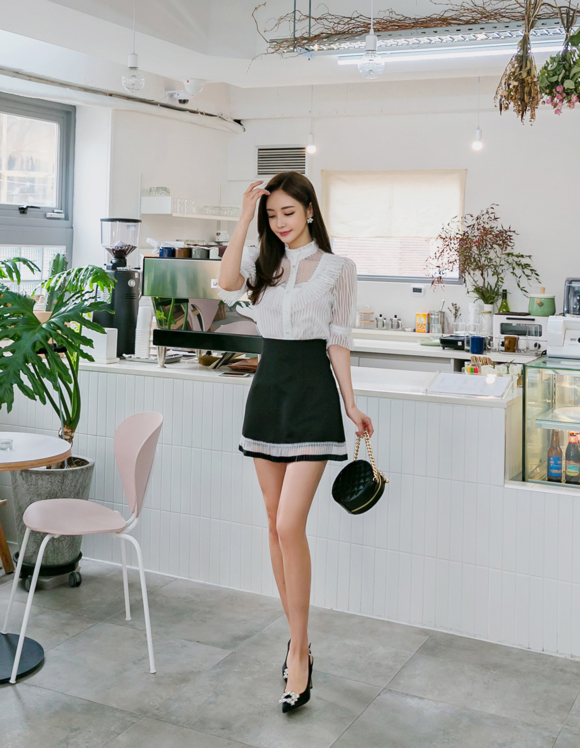 女神孙允珠，百合絮花礼赞公主丝带小洋裙