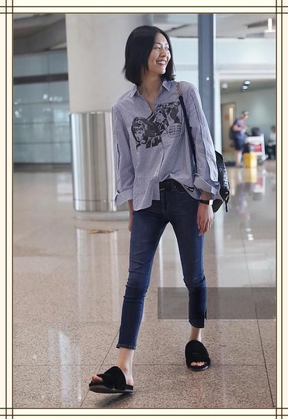 本以为马伊琍的机场拖鞋够随性的了，可看到大表姐刘雯，我沉默了