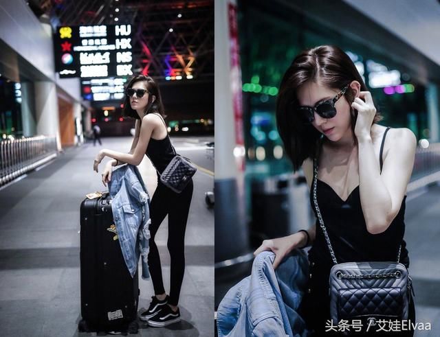 34岁许玮宁穿领口低到肚脐眼的上衣，下装还是露腿装，真的是太拼