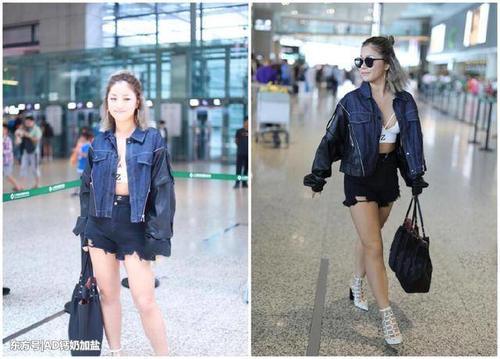 王菊运动内衣搭狗啃式热裤，内衣绳都被绷紧了，网友：有沟必火