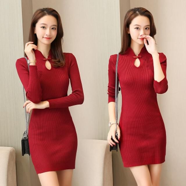 早秋穿上这针织包臀裙，老公一个劲夸我妩媚动人，满满的女人味