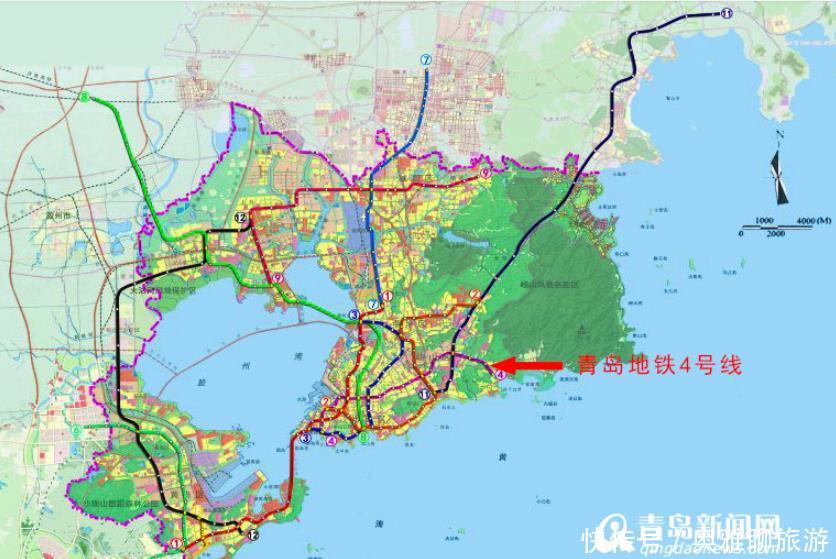 山东正在修建一条地铁，30.7km设站25座，标识色绿色