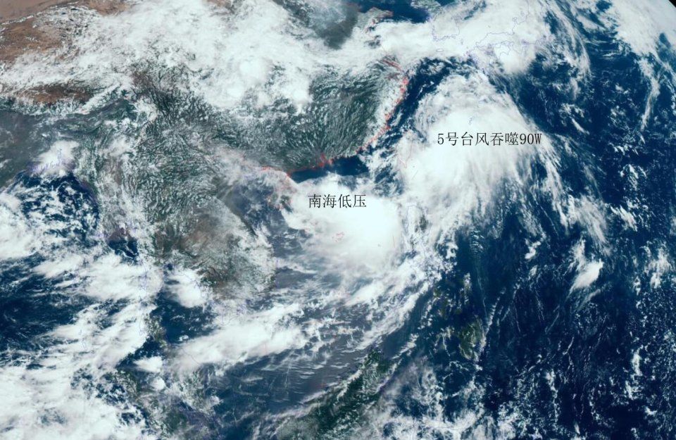 2019年首个双台风将诞生!5号台风“闪电”加速，广东影响最大?