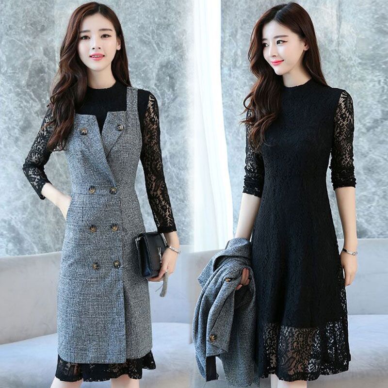 时尚蕾丝裙+丝袜，洋气减龄有韵味，惊艳全场，美爆了