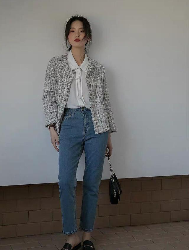 『春天』三木“小香风外套配牛仔裤”穿搭火了,春天学这样穿,优雅还时髦